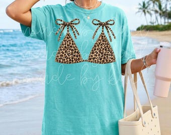 Leopard Bikini Tee, Comfort Colors