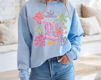 Neon Western Crew, Womens Sweatshirt