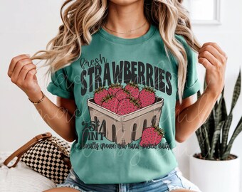 Fresh Strawberries Tee, Comfort Colors