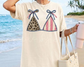 Patriotic Leopard Bikini Tee, Comfort Colors