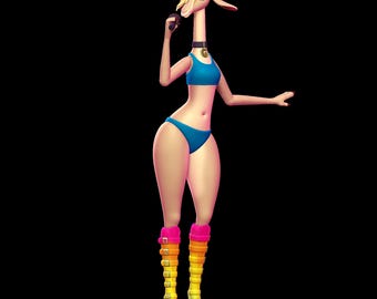 Gazelee anthro harige animatiefilm Zoo 3D-afdrukmodel STL-bestanden