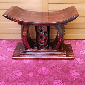 Ashanti Stool Handcrafted In Ghana, African Ashanti Stool, Traditional Stool/Chair - Free Shipping