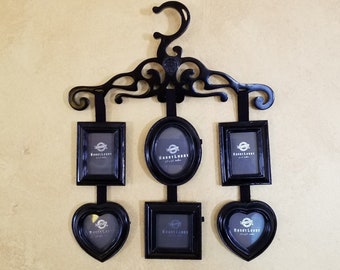 Picture Frame Collage, Black, 6 Picture Frames On Hanger