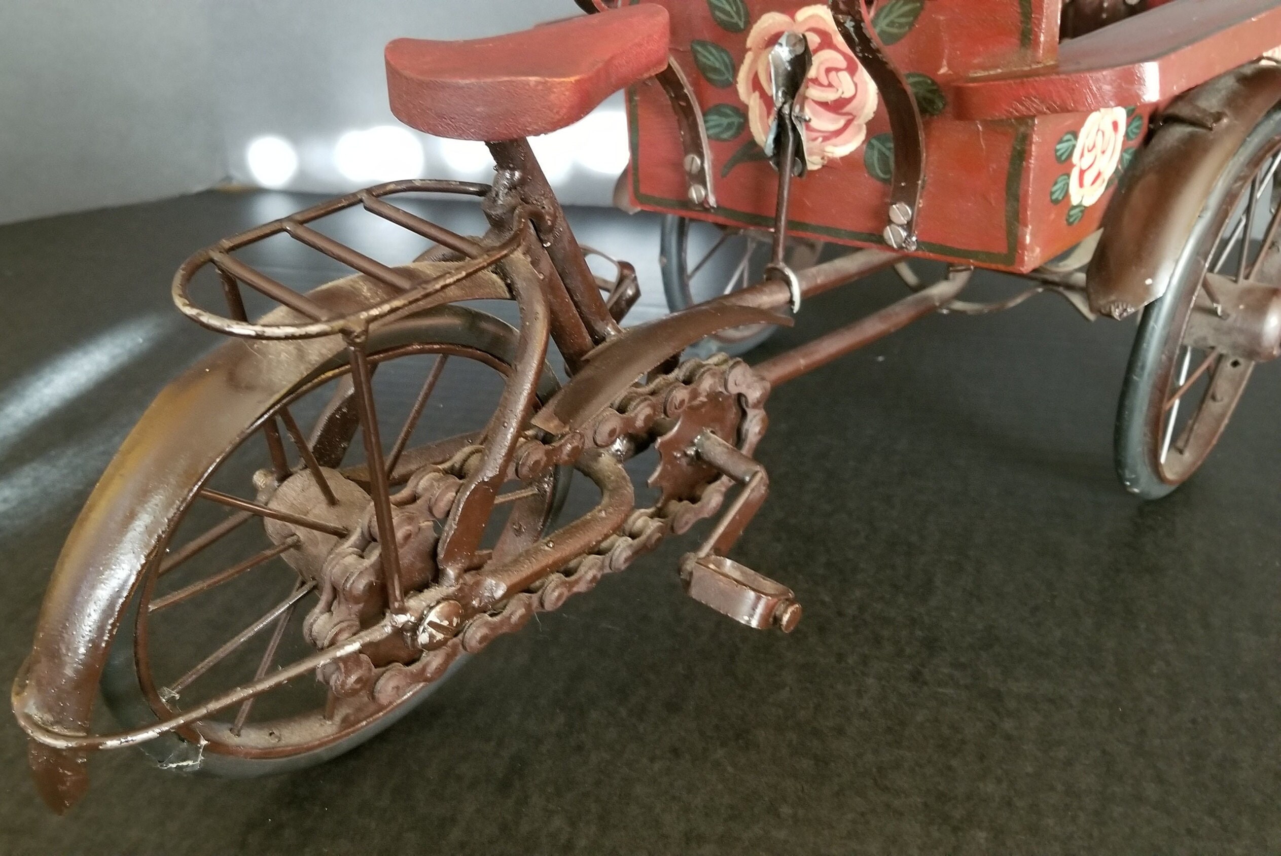 Vintage Tricycle Cart With Rolling Wheels Etsy