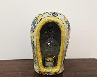 Mediterranean Ceramic Lantern – Hand-Painted Candle Holder