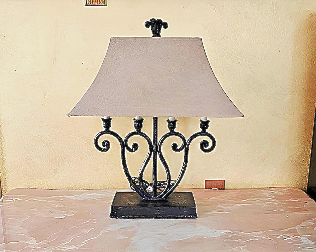 Uttermost Wrought Iron Scroll Table Lamp – Rustic French Country ...