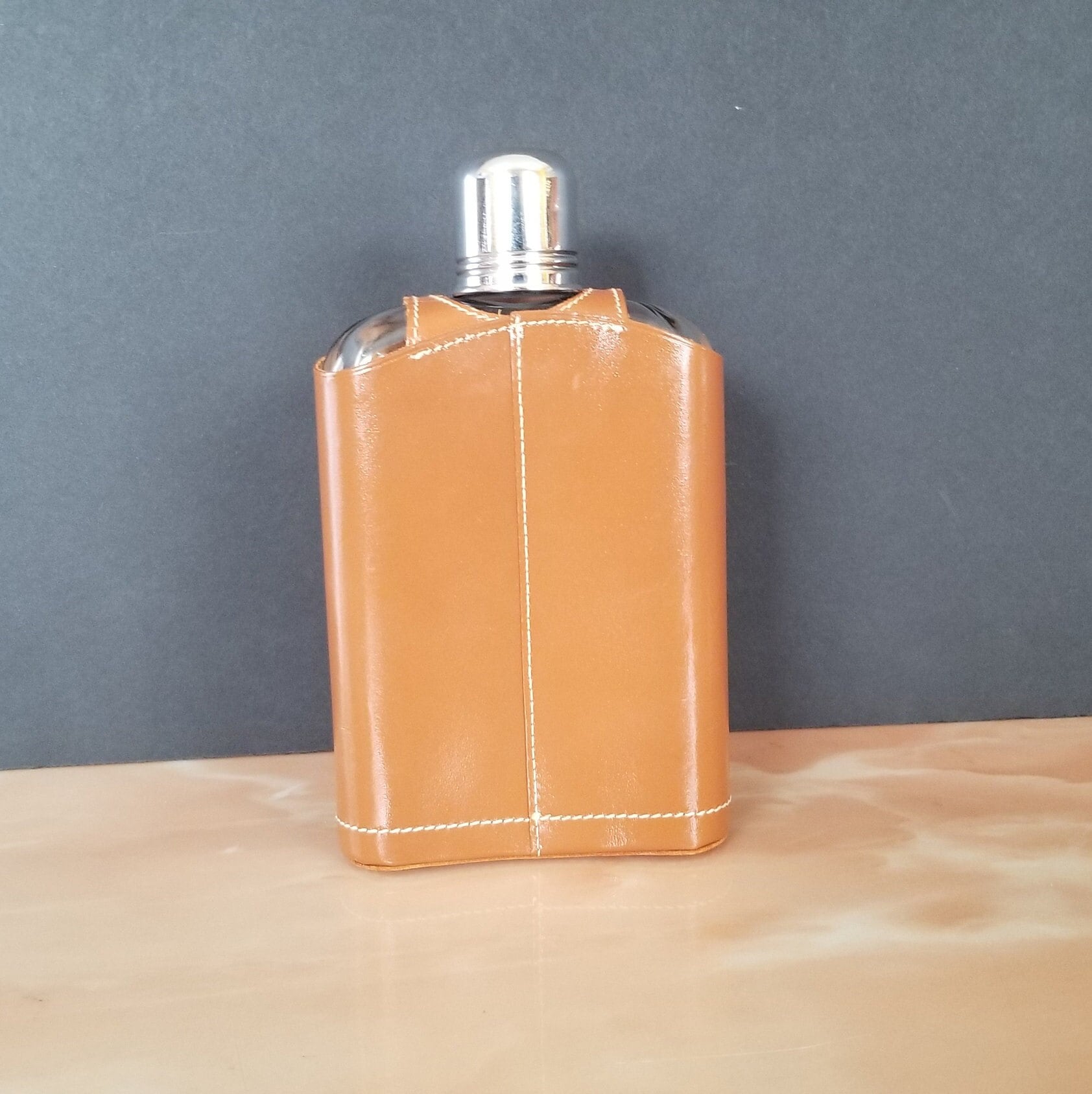 Nip Nip Liquor Bottle in Brown Top Grain Cowhide Pint Sized Etsy