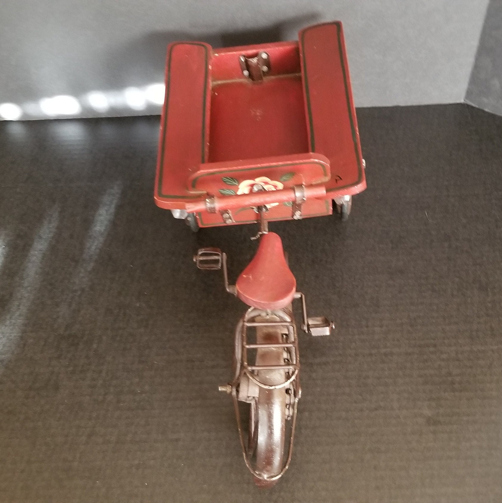 Vintage Tricycle Cart With Rolling Wheels Etsy