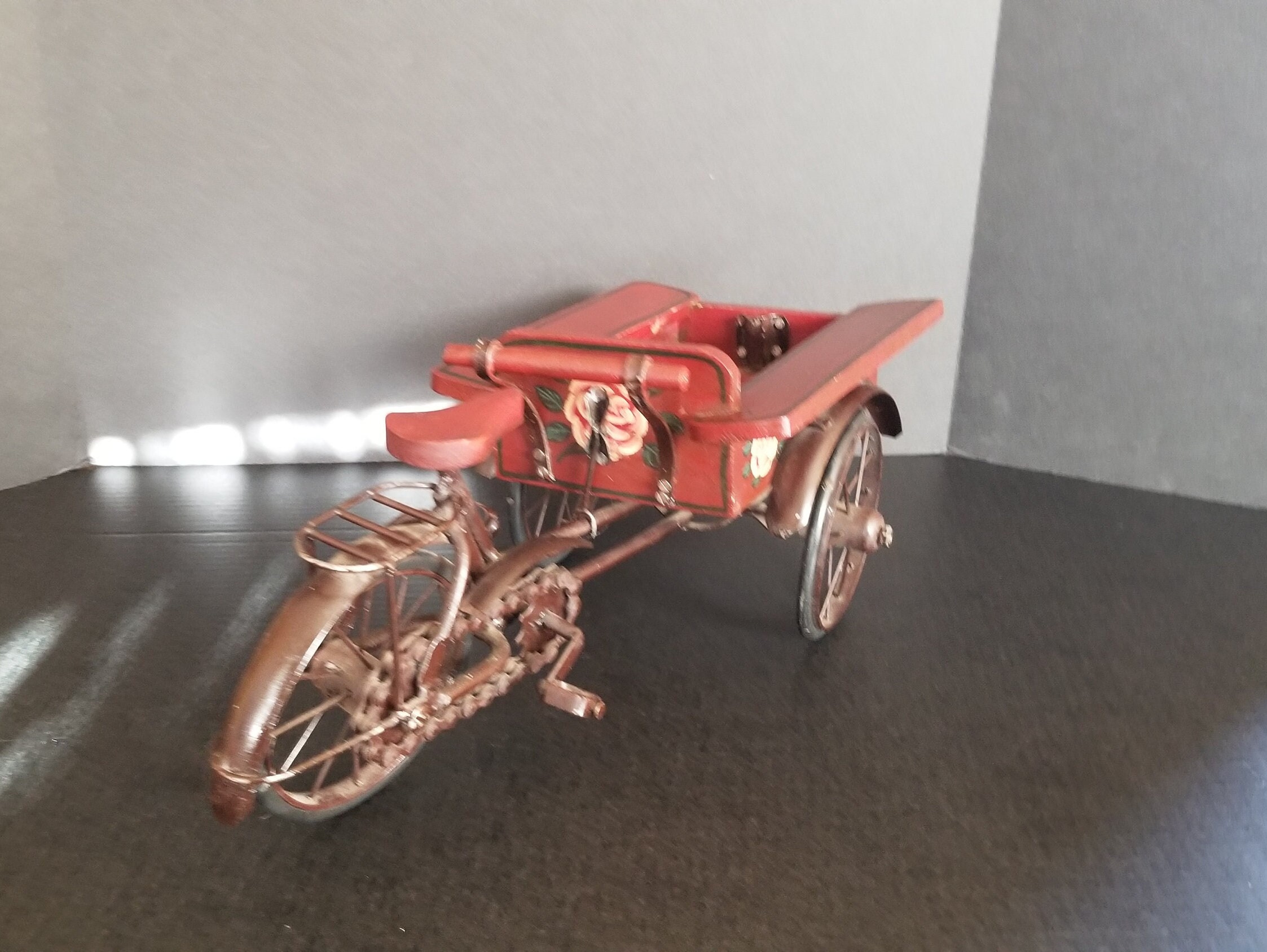 Vintage Tricycle Cart With Rolling Wheels Etsy