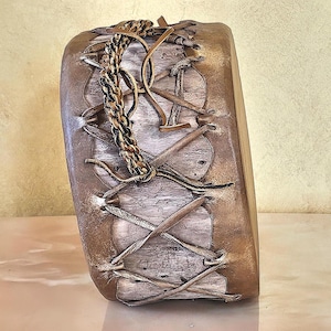 Vintage Handcrafted Native Drum - Rawhide and Wood Percussion - Eco-Friendly Gifts and Decor