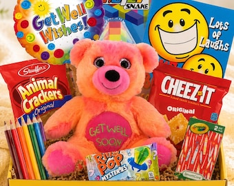 Gute Besserung Geschenk für Mädchen | Kids Feel Better Pflegepaket | Sick Day Geschenkbox für Kinder | Genesungsgeschenk | Krankenhaus Geschenk