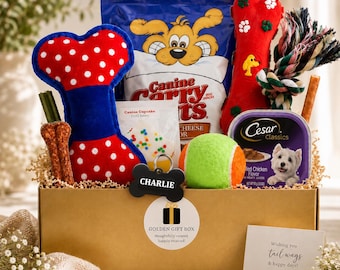 Dog Gift Box for Dogs and Puppies — Birthday Gift Basket, New Puppy Gift, Dog Treat Toy Set, Gift for Dog Owners