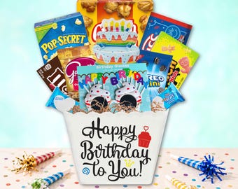 Birthday Movie Night Gift Basket | Personalized Popcorn Bucket | Happy Birthday Snack Box | Teen Birthday Gift | Movie Lover Gift