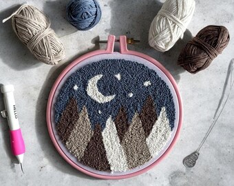 Kit de agujas de perforación de montañas: decoración de pared DIY para principiantes