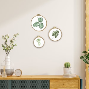 Botanical Wall Hanging Set: Watercolor Tropical Leaf Art