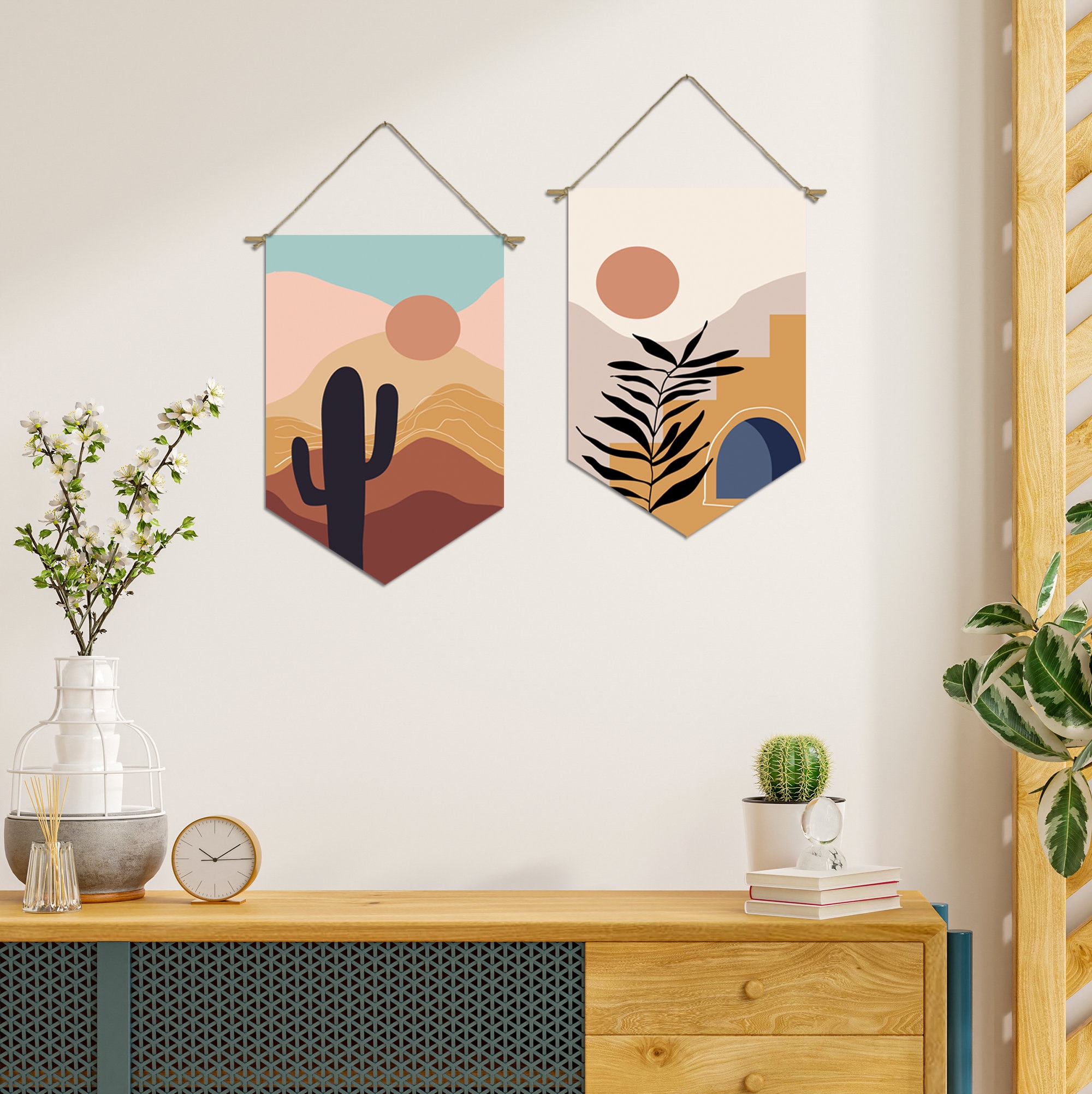 Rising Sun Earthworks Banner Set Boho Sunset Tapestry Etsy