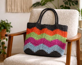 Bolso de playa de rafia colorido, bolso de verano estilo boho de ganchillo, bolso de hombro tejido para vacaciones