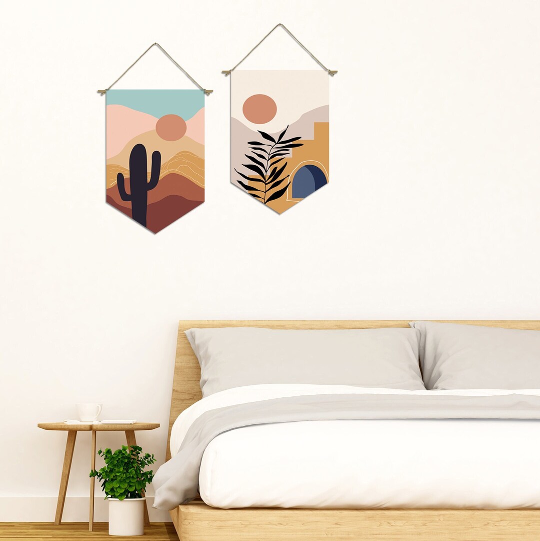 Rising Sun Earthworks Banner Set Boho Sunset Tapestry Etsy