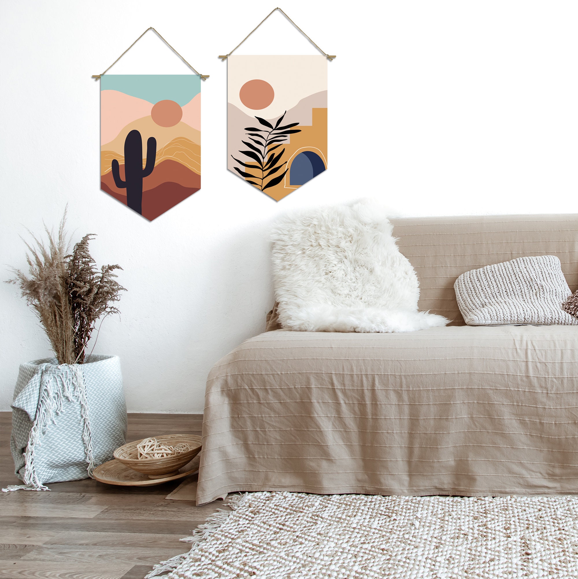 Rising Sun Earthworks Banner Set Boho Sunset Tapestry Etsy