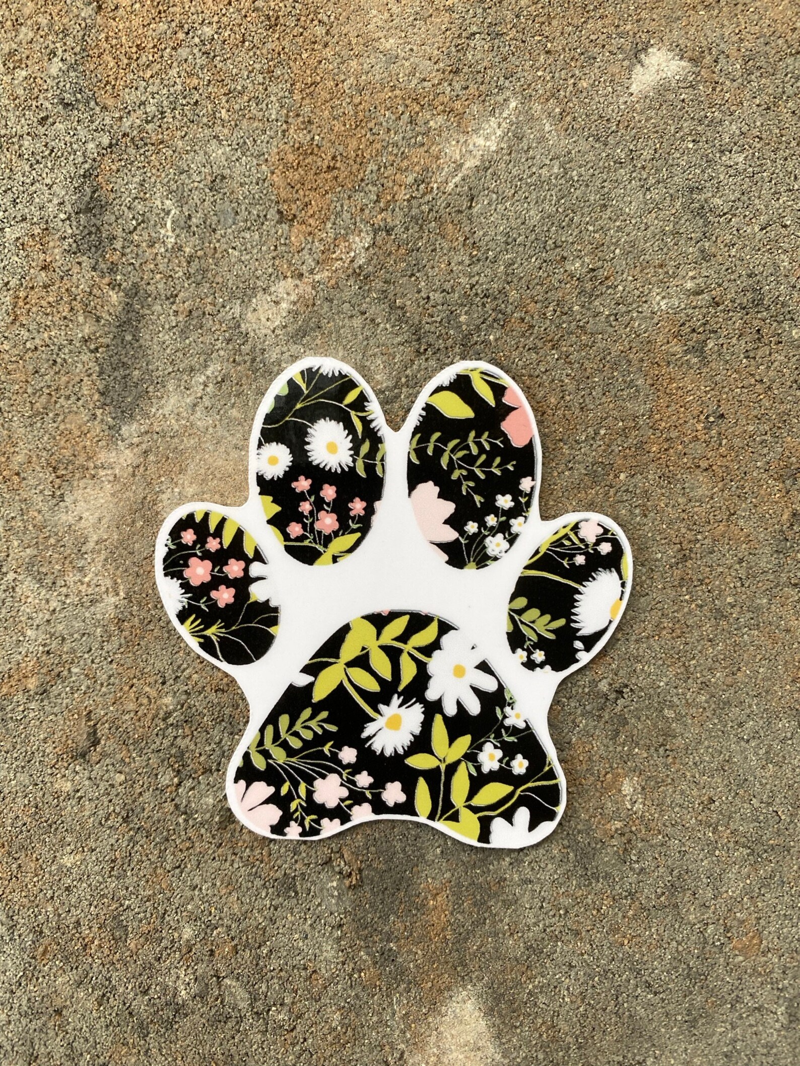 Flower Dog Paw Waterproof Sticker Etsy