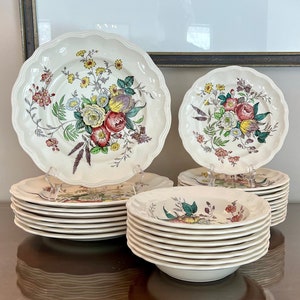 Vintage Spode Gainsborough Marlborough-servies: borden en schalen voor transferware