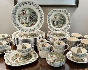 Vintage Johnson Brothers Merry Christmas China: Made in England