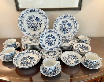 Blue Danube China by Blue Danube (Japan) / Dinnerware Sets / Blue and White China / Plates / Bowls / Teacups / Vintage Dishes