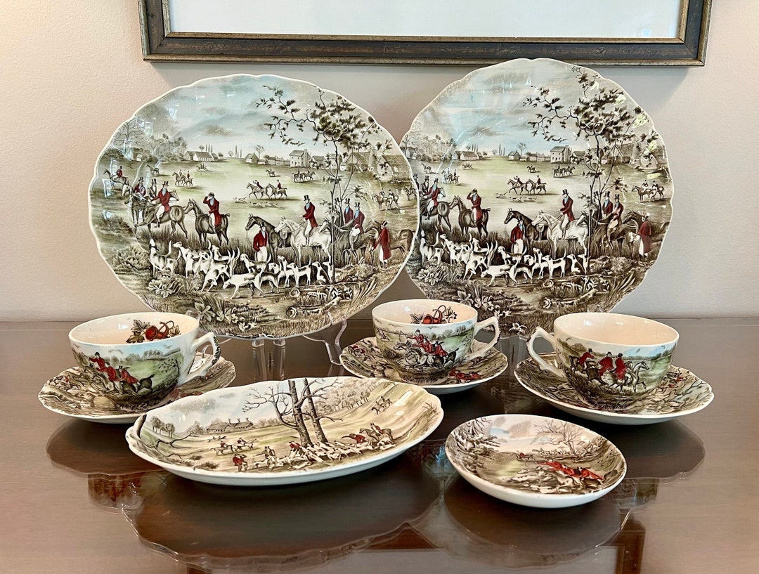 Tally Ho by Johnson Brothers / Plates / Platters / Relish Dish / Cup