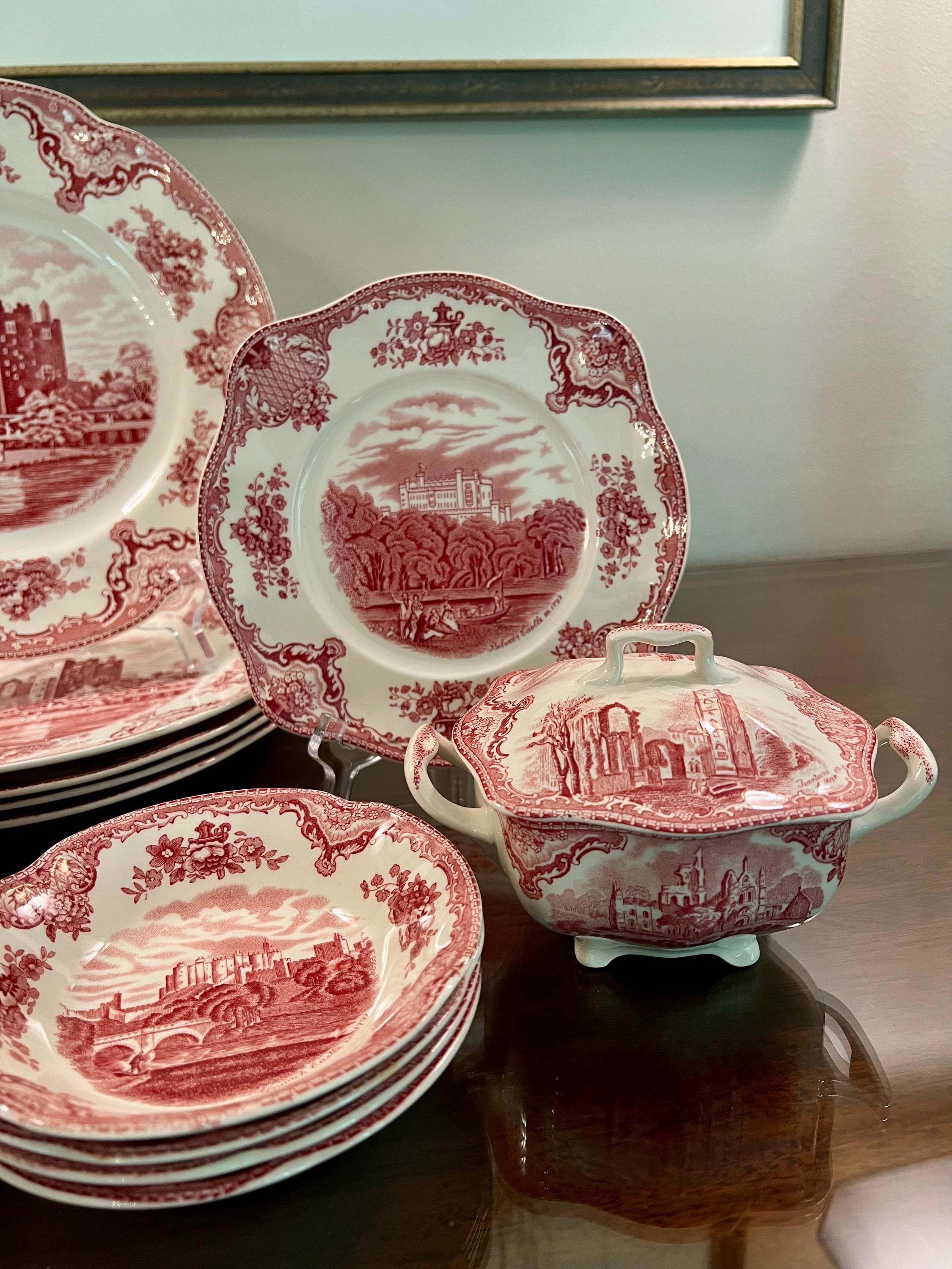 Old Britain Castles Pink China: Johnson Brothers Vintage Plate - Etsy