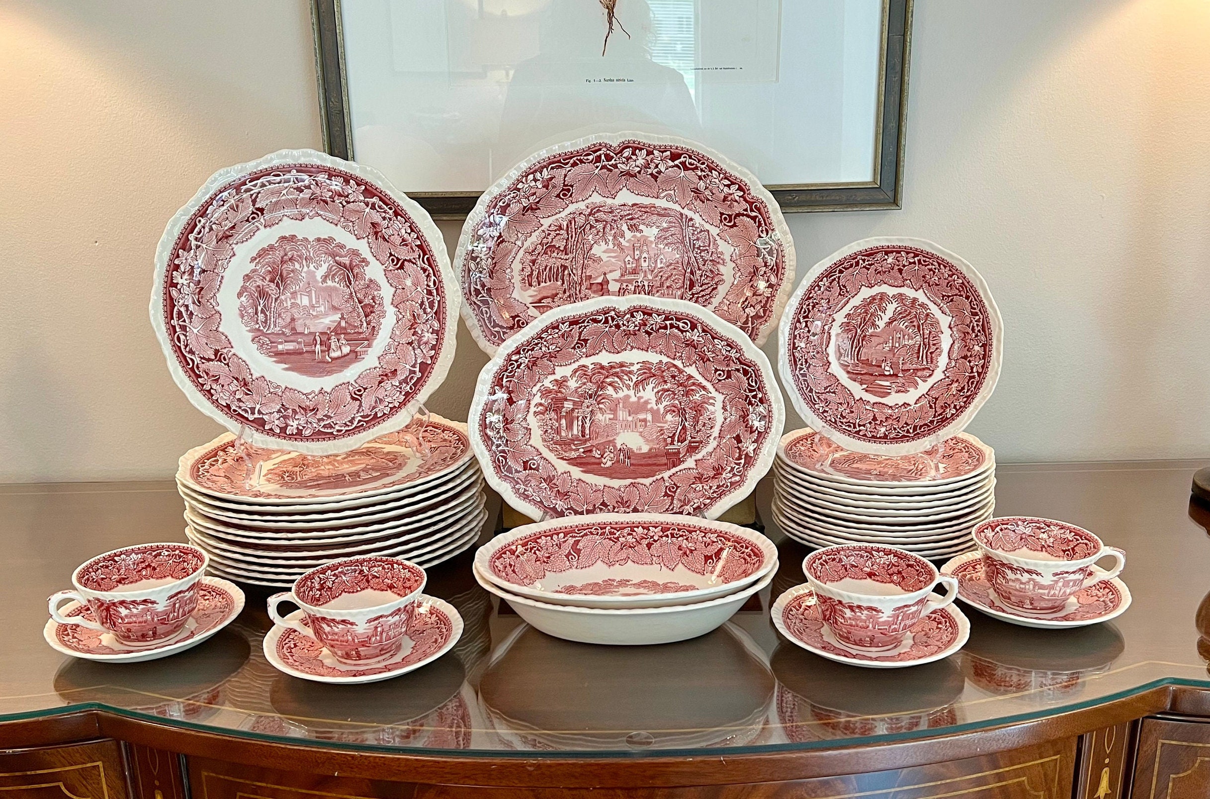 Mason Cash Classic Collection Set of 4 Pink Dinner Plates