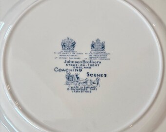 Coaching Scenes Blue by Johnson Brothers: Vintage English