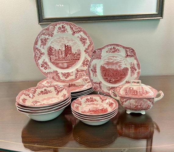 Old Britain Castles Pink China: Johnson Brothers Vintage Plate - Etsy