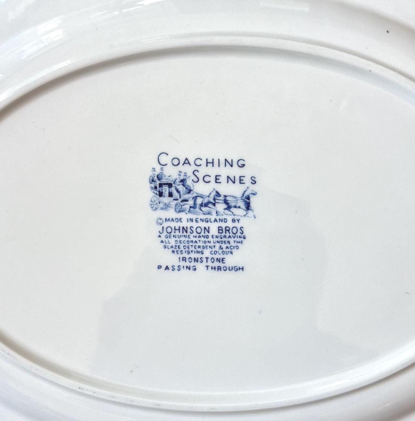 Coaching Scenes Blue by Johnson Brothers: Vintage Platters, Bowls