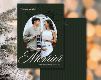 Christmas Birth Announcement Template, Arch Photo Card (Digital Download)