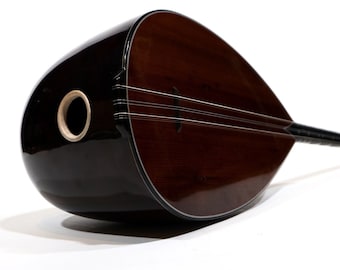 Custom Dark Carved Mulberry Saz, Handmade - Erasaz Acoustic Saz