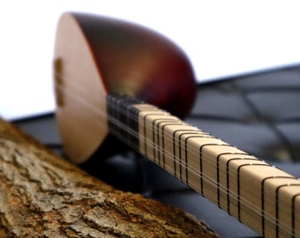 Handmade Turkish Cura Saz – 30-Year Aged Hornbeam Body, Spruce Top, Traditional Short-Neck Baglama by ERASAZ