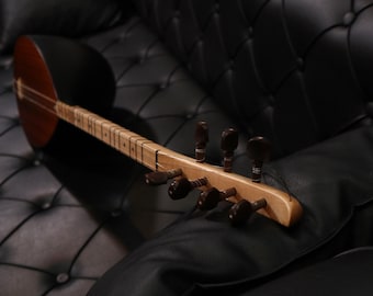 Carved Mulberry (Darkened) Short Neck Saz - Erasaz