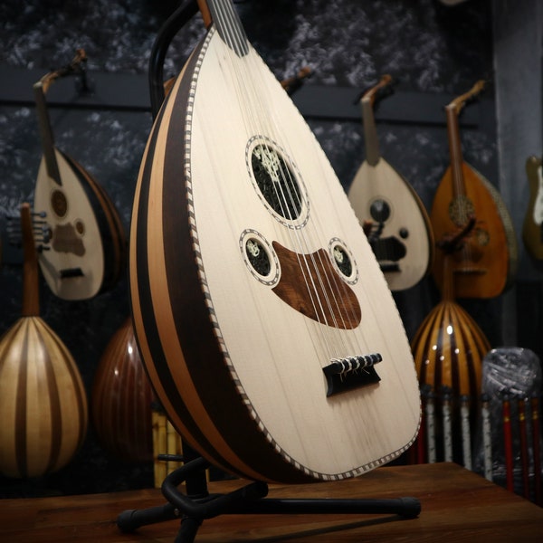 Handmade Turkish Acoustic Oud, Cherry Wood and Linden Wood, Handcrafted Lute, Beginner Level Oud, Oud Instrument