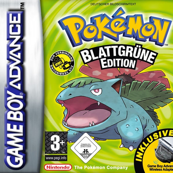 Pokemon Blattgrüne Edition Video Game Case - Nintendo Gameboy and DS Replacement Cases/Cases - Collector's Case, Protective Cover / Datei