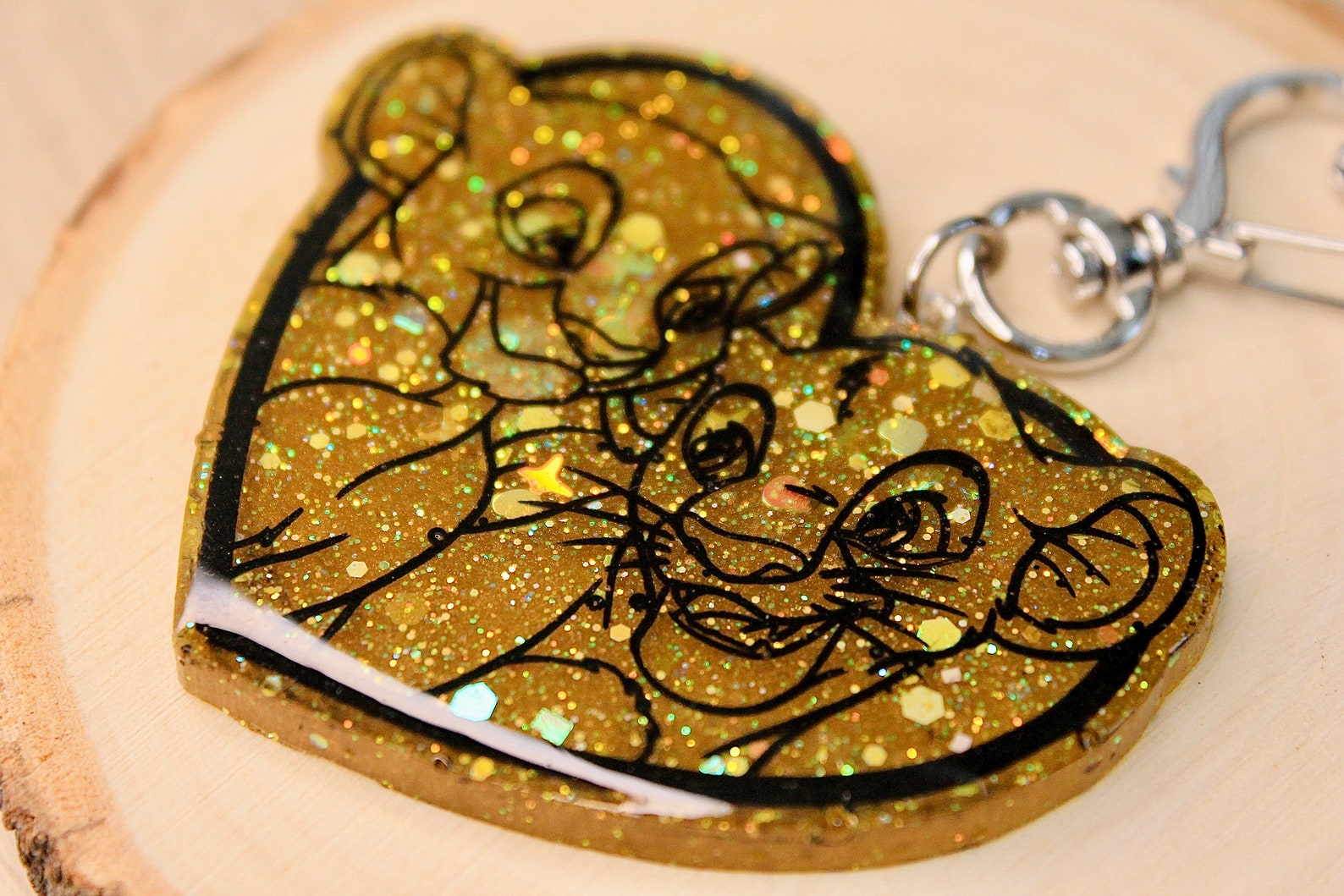 Lion King Keychain Simba and Nala Handmade With Resin Disney Etsy UK