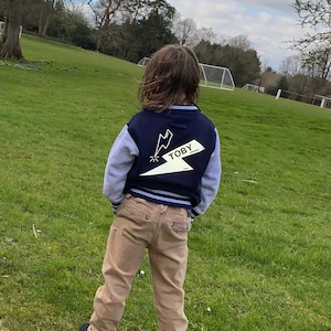 Personalised Varsity Kids Jackets, reflective varsity jacket, baseball jacket, personalised baseball jacket