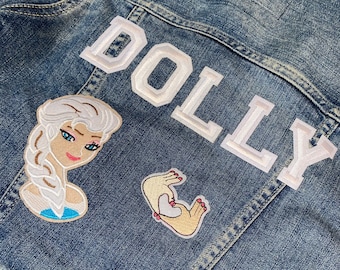 Personalised Kids Denim Jacket, Kids Personalised Jacket, Disney Princess, Princess Clothing, Princess Jacket, Princess Themed