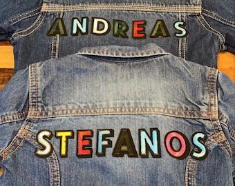 Personalized Kids Denim Jacket: Custom Name Jacket