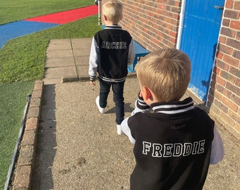 Personalized Kids Varsity Jacket: Custom Name Sport Jacket