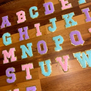 Chenille Letter Patch: 6cm Iron On Multicoloured Patches