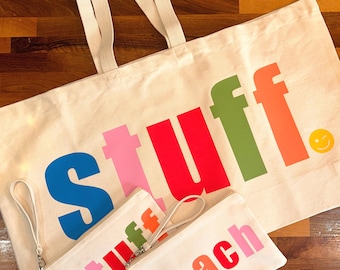 Gigantic Canvas Tote Bag: Oversized Beach Bag with Pastel Print