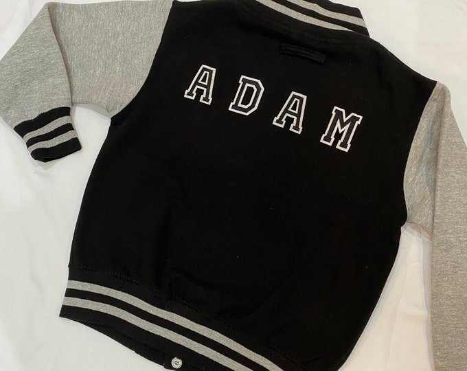 Custom Kids Varsity Jacket, Sport Jacket,  Baseball Jacket, Personalised Kids Varsity Jacket, Named Jacket, Number, Initials, Varsity