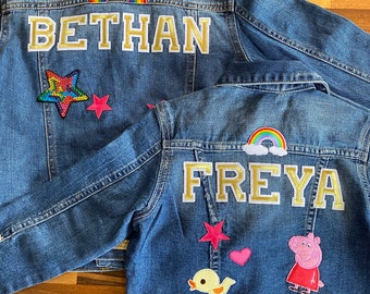 Personalized Kids Denim Jacket: Custom Name & Patches