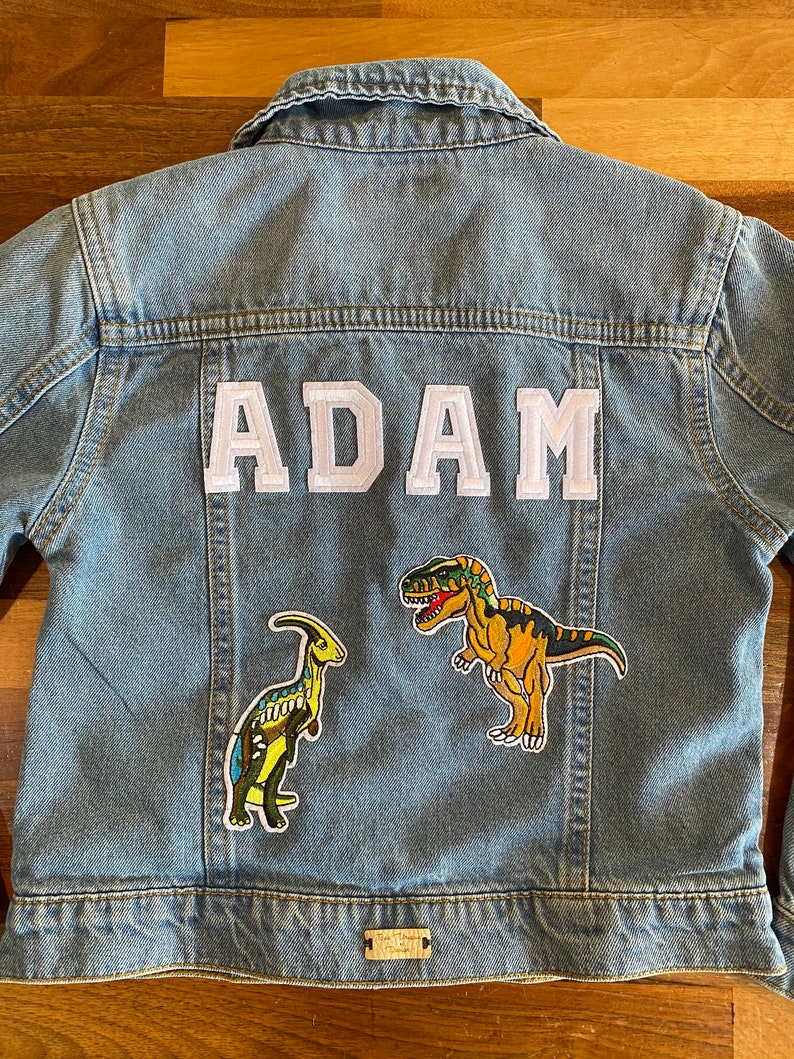 Personalised Kids Jacket, Custom Jacket, Denim Jacket, Personalised Name Jacket, Animal Themed, Custom Jacket, Kids Clothing image 5