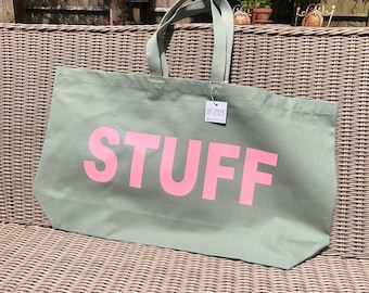 Oversized Canvas Tote Bag: Personalized Beach or Weekend Bag